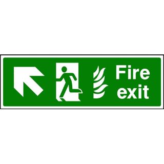 Picture of "Nhs Fire Exit-Running Man Up/Left Directional Arrow " Sign 