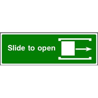 Picture of "Fire Exit-Slide Right To Open" Sign 