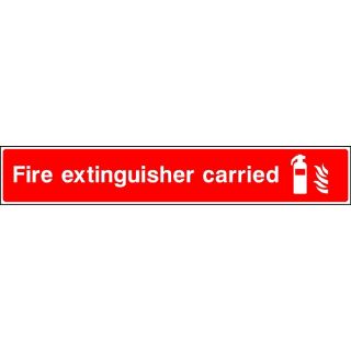 Picture of "Fire Extinguisher Carried" Sign