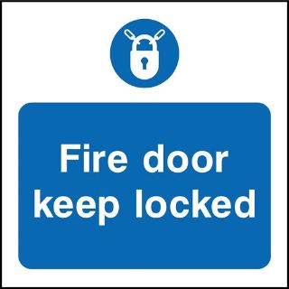 Picture of "Fire Door Keep Locked" Sign