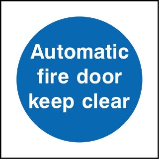 Picture of "Automatic Fire Door Keep Clear" Sign