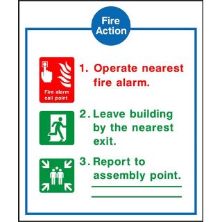 Picture of "Fire Action" Sign