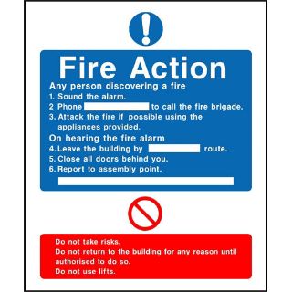 Picture of "Fire Action" Sign