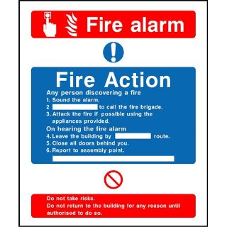 Picture of "Fire Alarm-Fire Action" Sign