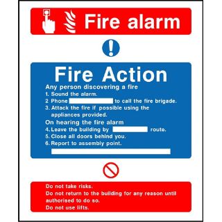 Picture of "Fire Alarm-Fire Action" Sign