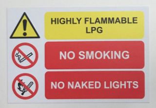 Picture of Highly flammable LPG no smoking no naked lights 