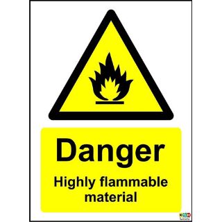 Picture of Danger Highly Flammable Material Safety Sign 