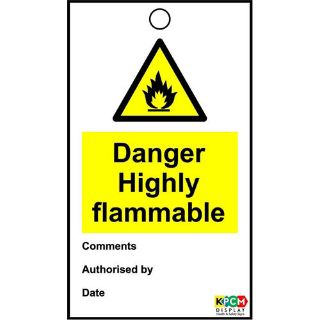 Picture of Tie On Tag Warning Danger Highly Flammable Sign