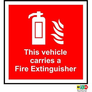 Picture of This Vehicle Carries A Fire Extinguisher Vehicle Inside Fixing Window Sticker Safety Sign
