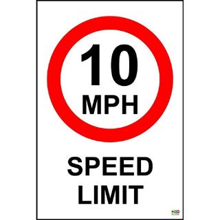 Picture of 10 Mph Speed Limit Safety Sign