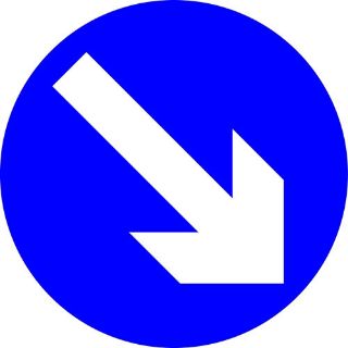 Picture of "Right Down Directional Arrow" Sign 