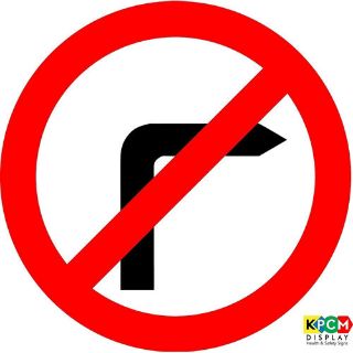 Picture of Traffic Directional Signs No Right Turn Safety Sign