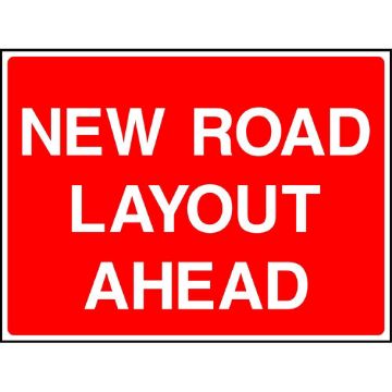 Picture of "New  Road Layout Ahead" Sign 