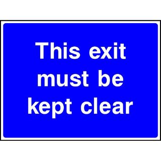 Picture of "This Exit Must Be Kept Clear" Sign 