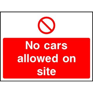Picture of "No Cars Allowed On Site" Sign