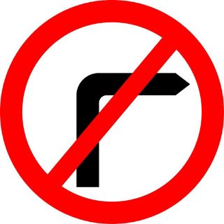 Picture of "No Right Turn Road Sign" Sign 
