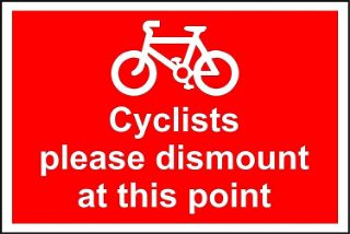 Picture of Cyclists please dismount at this point
