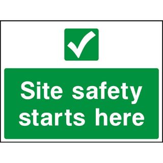 Picture of "Site Safety Starts Here" Sign
