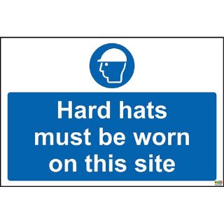 Picture of Hard Hats Must Be Worn On This Site Safety Sign