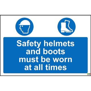 Picture of Safety Helmets And Boots Must Be Worn At All Times Safety Sign 