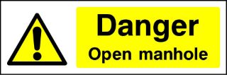 Picture of "Danger Open Manhole" Sign