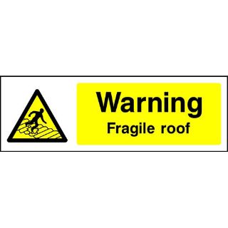 Picture of "Warning Fragile Roof" Sign