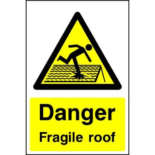 Picture of "Danger Fragile Roof" Sign