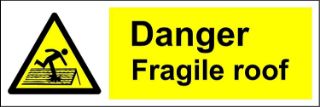 Picture of Warning Danger fragile roof 