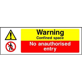Picture of "Warning Confined Space- No Authorised Entry" Sign 