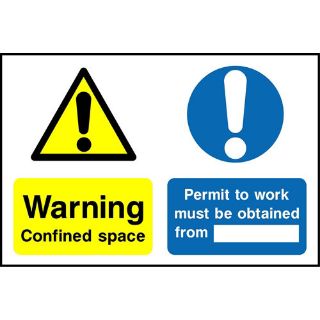 Picture of "Warning- Confined Space-Permit To Work Must Be Obtained From 