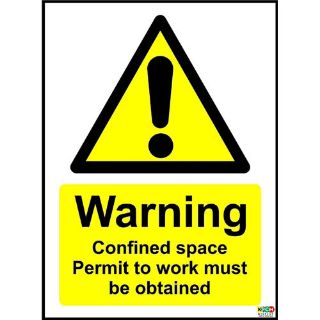 Picture of Warning Confined Space Permit To Work Must Be Obtained Safety Sign