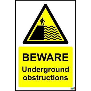 Picture of Beware Underground Obstructions Sign