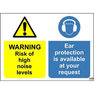 Picture of Warning Risk Of High Noise Levels Ear Protection Must Be Worn Safety Sign