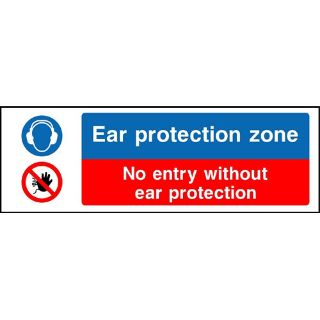 Picture of "Ear Protction Zone- No Entry Without Ear Protection" Sign 