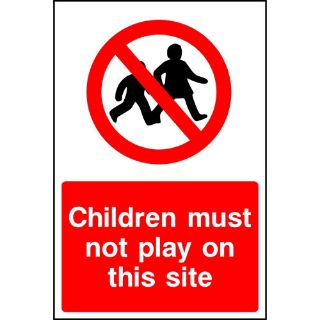 Picture of "Children Must Not Play On This Site" Sign