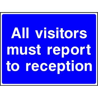 Picture of "All Visitors Must Report To Reception" Sign 
