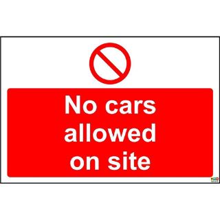 Picture of No Cars Allowed On Site Safety Sign 