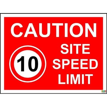 Picture of Caution Site Speed Limit 10 Mph Safety Sign