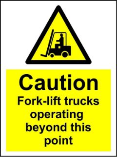 Picture of Warning Caution forklift trucks operating beyond this point 