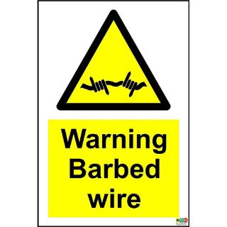 Picture of Warning Barbed Wire Safety Sign