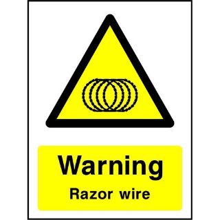 Picture of "Warning Razor Wire" Sign