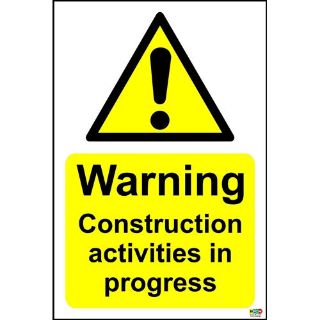 Picture of Warning Construction Activities In Progress Sign