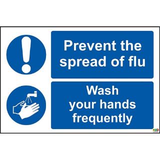 Picture of Prevent The Spread Of Flu Wash Your Hands Frequently Sign 