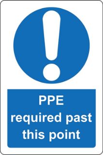 Picture of PPE required past this point - personal protective equipment