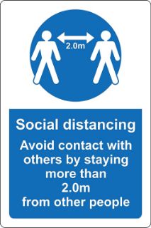 Picture of Social distancing avoid contact with others by staying more than 2 metres from other people 