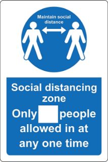Picture of Maintain social distancing zone only people allowed in at one time 