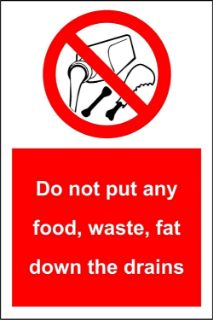 Picture of Do not put any food waste or fat down the drains 
