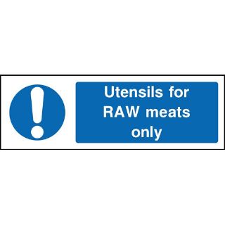 Picture of "Utensils For Raw Meats Only" Sign 