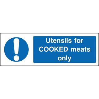 Picture of "Utensils For Cooked Meats Only" Sign 