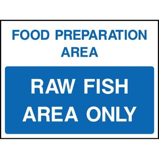Picture of "Food Preparation Area- Raw Fish Area Only" Sign 